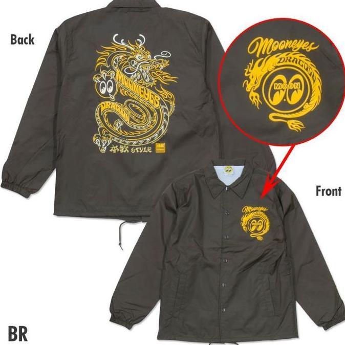 TERBARU - MOONEYES Pinstripe Dragon Coach Jacket