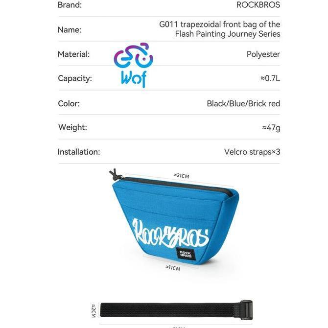 ROCKBROS G011 Tas Stang Depan Sepeda Lipat Kapasitas 0.7L Mini Portabel Tas Penyimpanan Bicycle Fold