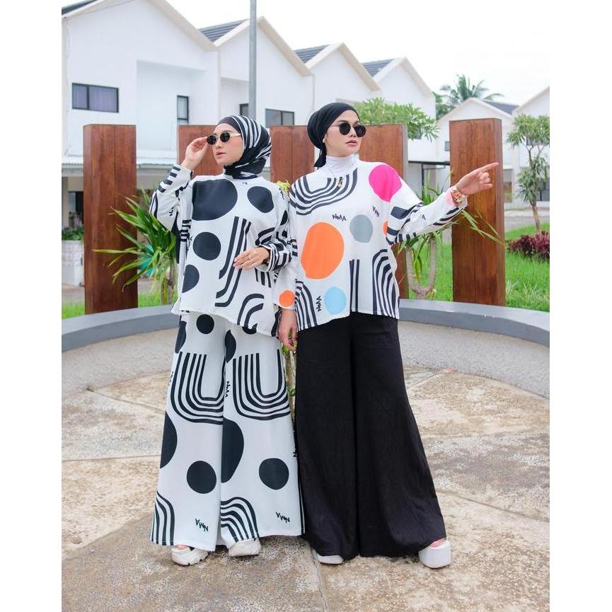 Minara Series by Numiaa Fashion | Raya Series Oneset Dress Printing Series Unik - Muslim Wanita