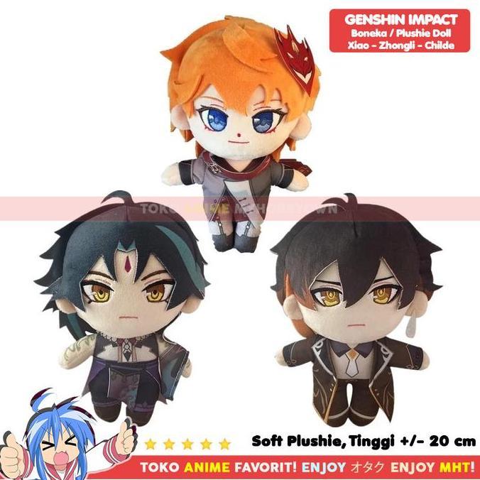 Boneka Genshin Impact Plushie - Childe, Xiao, Zhongli (dijual Satuan) (TERBAIK) (TERBARU) (TERMURAH)