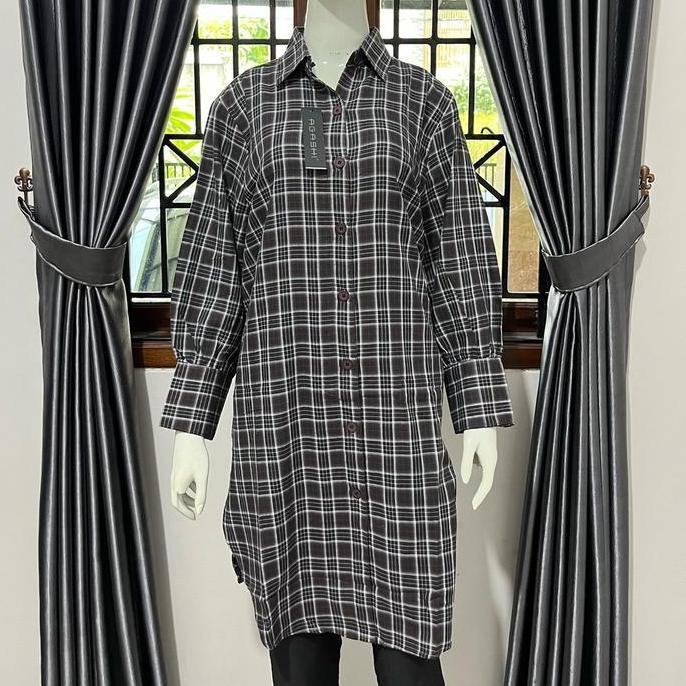 Tunik wanita jumbo motif kotak Ld 110-120-130