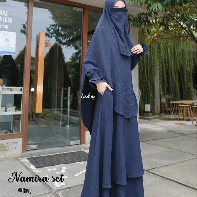 Namira set khimar bergo FK by Azda | Gamis jumbo set khimar free cadar Jilbab Syari Panjang