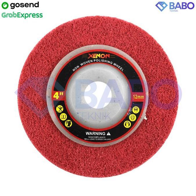 XENON Non Woven Pad 4 inch Merah - Mata Gurinda Poles Non Woven
