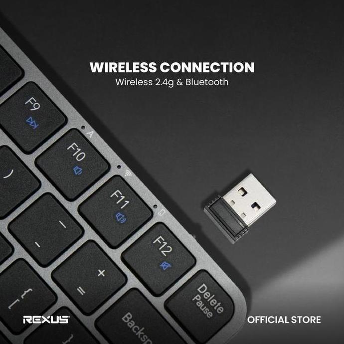 Rexus KL150 Keyboard Office Wireless Low-Profile - 75% Layout Ultra slim Design (TERBAIK) (TERBARU) 