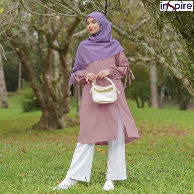 Inspire Tunik ITu 79 Warna Ungu Lilac Baju Atasan Wanita Syari Branded