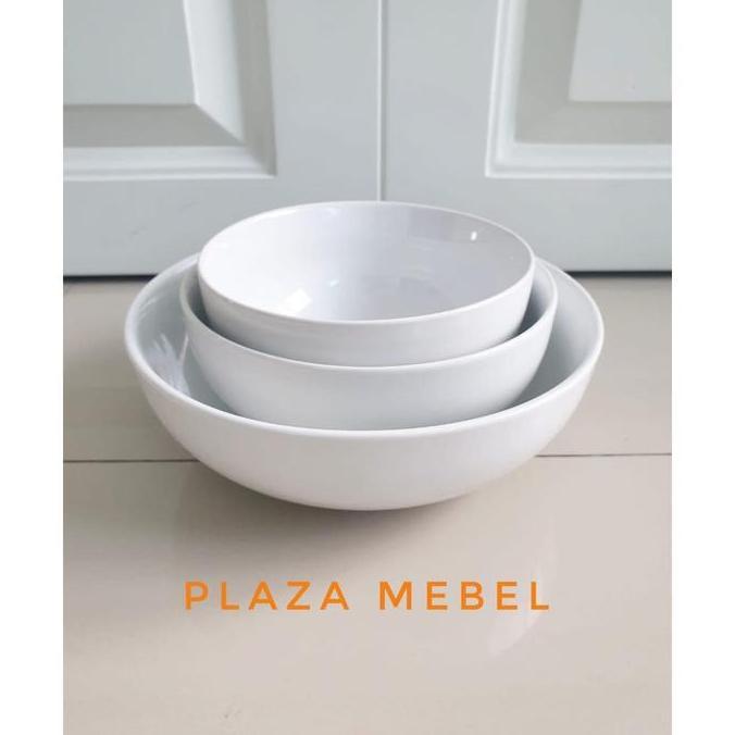 Set Mangkuk Mangkok Sango Putih Polos isi 3 SNI (IMPORT QUALITY)