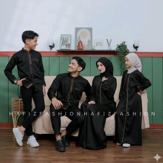 couple muslim keluarga couple keluarga ayah ibu dan anak Baju Gamis Seragam Lebaran Bahan Toyobo war