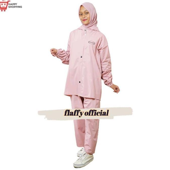 JAS HUJAN FLAFFY ,raincoat pria wanita dewasa bahan PVC 0,25 tebalal, elastis tidak rembes jashujan 
