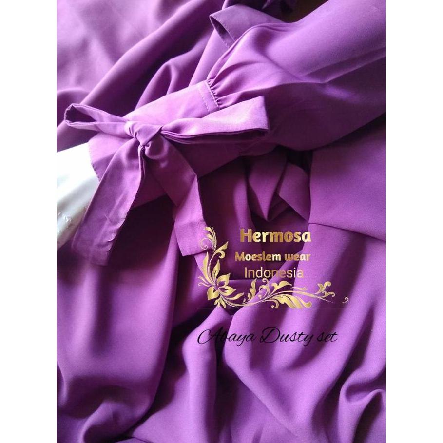 [Setelan Abaya dan Khimar Jumbo Hermosa] Setelan Abaya dan Khimar Jumbo Hermosa bahan wolfis warna d