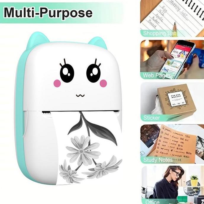 DB192 - Mini Cute Thermal Printer Bluetooth Portable Printer Kasir Label Printer