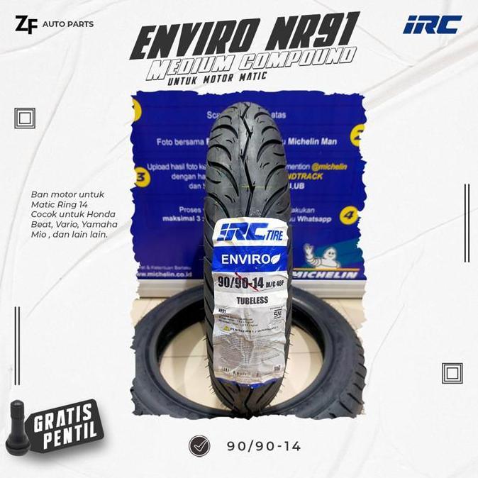 TERBARU - Ban Motor Matic Ring 14 90/90 IRC NR91 ENVIRO Tubeless
