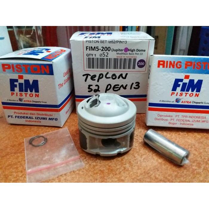 Piston Kit Racing High Dome Fim5 Teflon Jupiter Z 52 Pen 13 Fim Izumi Original Dan Terpercaya