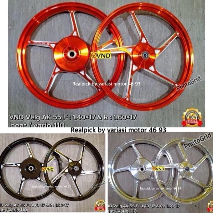 Terlaris Velg Ak 55 Ring 17 Beat/ Scoopy/ Vario 110/ Spacy Pelek Velg Vnd Ak55 Ring 17
