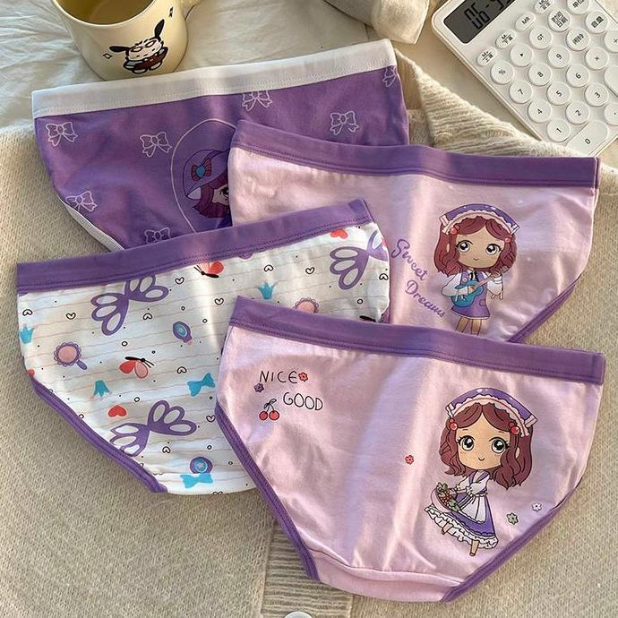 Murah Missoofficial.Id Cd1822 Celana Dalam Anak Perempuan Cd Katun Motif Kartun Girl Ungu Lucu