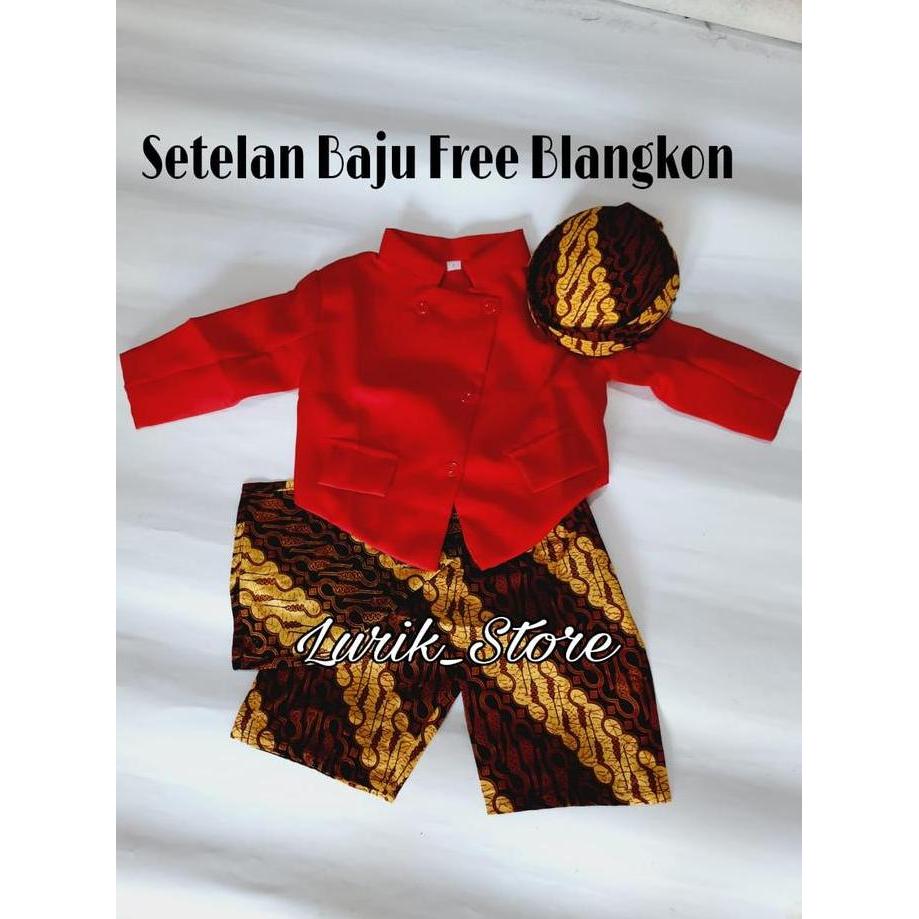 Termurah Baju Set Jawa Anak 0 - 2 Tahun / Set Beskap Anak Laki Laki Katun Lengan Panjang