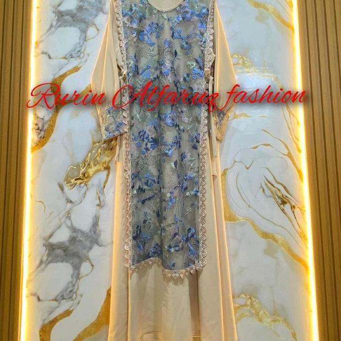 Gamis tile garden mewah elegan gamis pesta di lepas pasang.bahan arabian Kondangan Kombinasi Dress