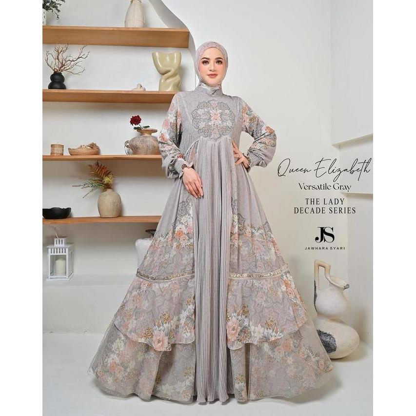 QUEEN ELIZABETH - JAWHARA - gamis scarf Cantik Mewah Syari
