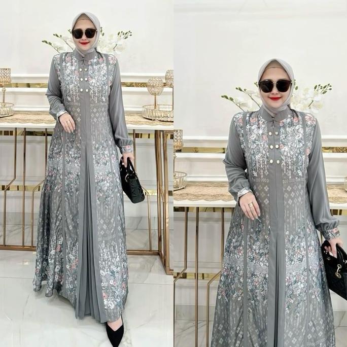 Anyelir dress by Nasya fashion gamis terbaru cantik dan mewah dress wanita muslimah gamis pesta peng