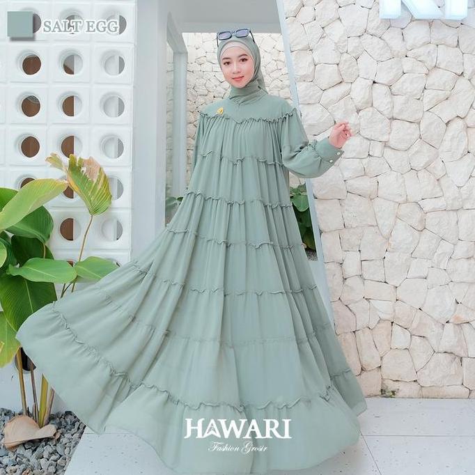 Gamis Set Hijab MAUDY Series Muslim Wanita By Hawari Ceruty Polos  Oversize Lebaran