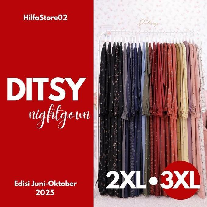 Ditsy Nhtgown Size XXL XXXL Gamis Ditsy Jumbo - Daster Viscose Premium