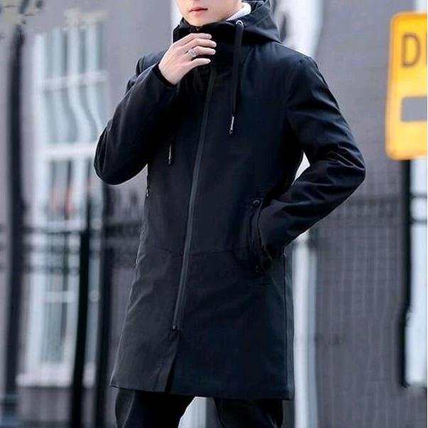 DI33 - Jaket Pria Panjang Parasut Long coat Casual Tebal Parasut