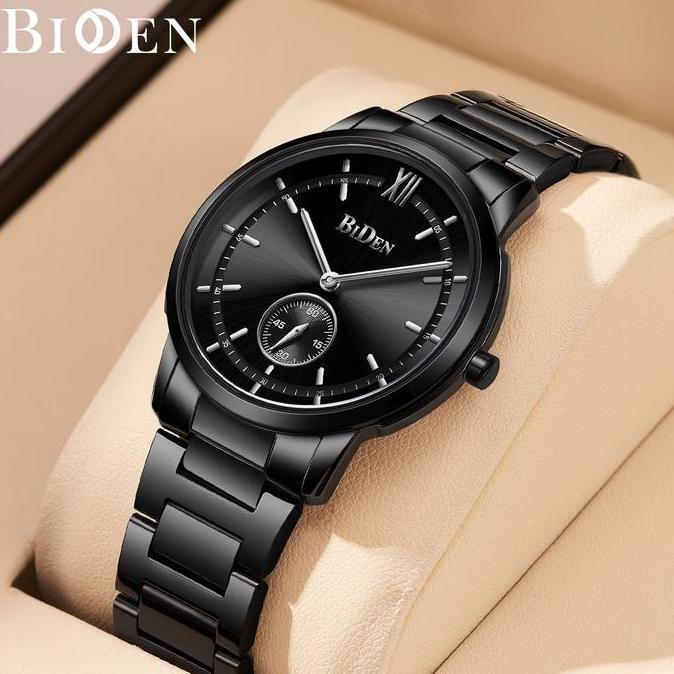 DA10 - BIDEN Jam Tangan Pria Bisnis Santai Mode Tahan Air Kuarsa Tali Stainless Steel Jam Tangan  YN