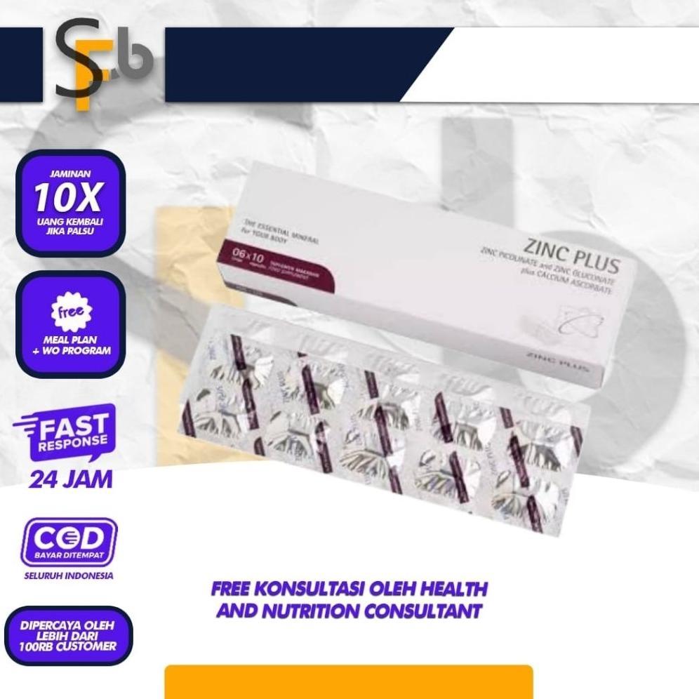 Zinc Plus Untuk Jerawat Rambut Rontok Vitamin C [1 Box] 60 Kapsul