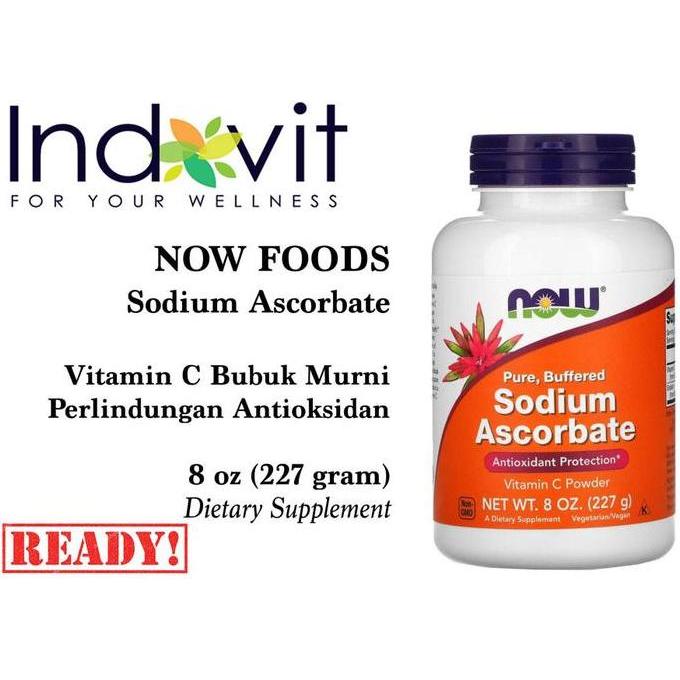 Now Food Sodium Ascorbate 227g Vit C Bubuk Antioksidan Tubuh ORI USA