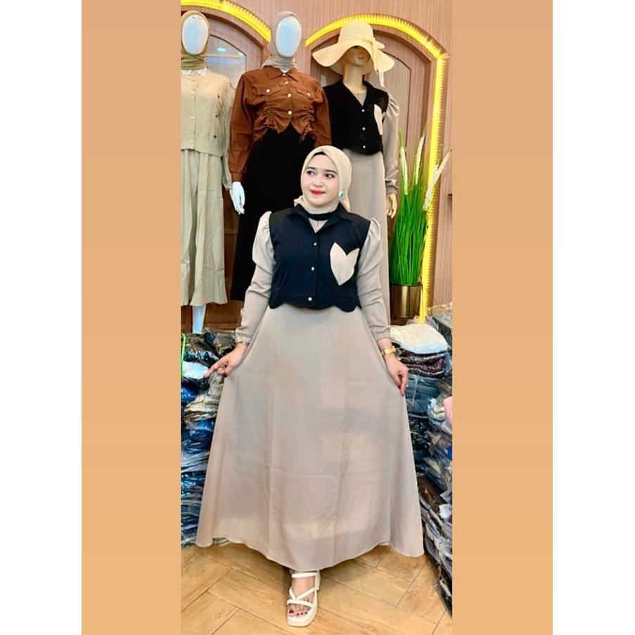 Jessica Dress - Gaun Rompi Wanita Dewasa - Gamis Nyaman