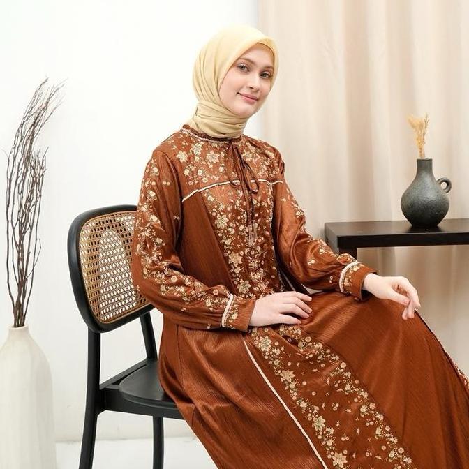 Rita WD 320  / gamis bordir arsena silk / gamis simple cantik mewah elegan