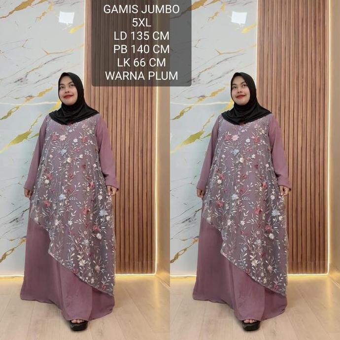 Gamis Brukat Super Jumbo Ld 135 Cm Model Terbaru Kekinian - Nadira Dress