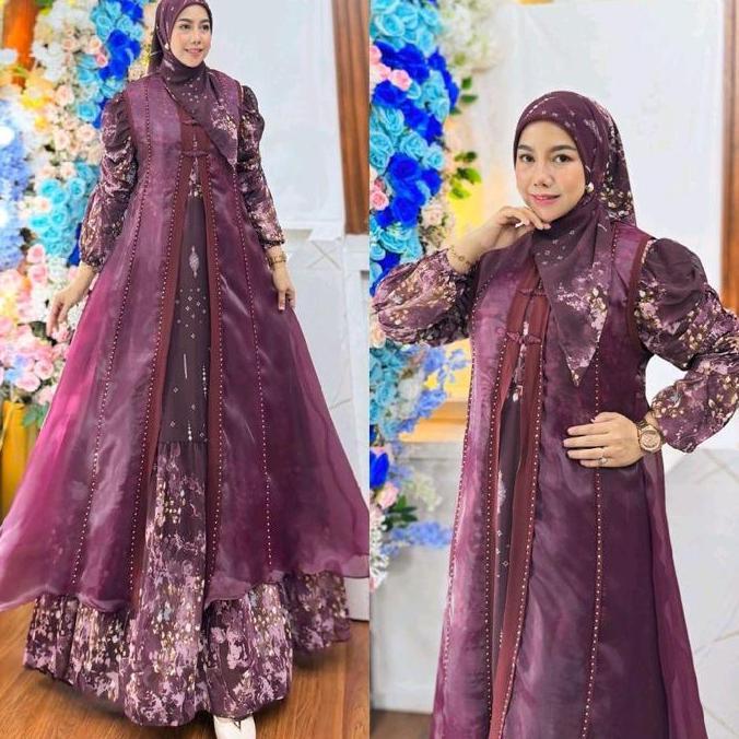 ZENINA SERIES BY HUMAIRA SYARI GAMIS CERUTY PREMIUM SET JILBAB SEGI EMPAT TERBARU DRESS MEWAH KANCIN