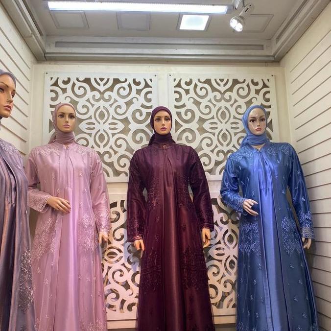 Gamis Mewah Satin Kristal Kombinasi Tile 05 Dress