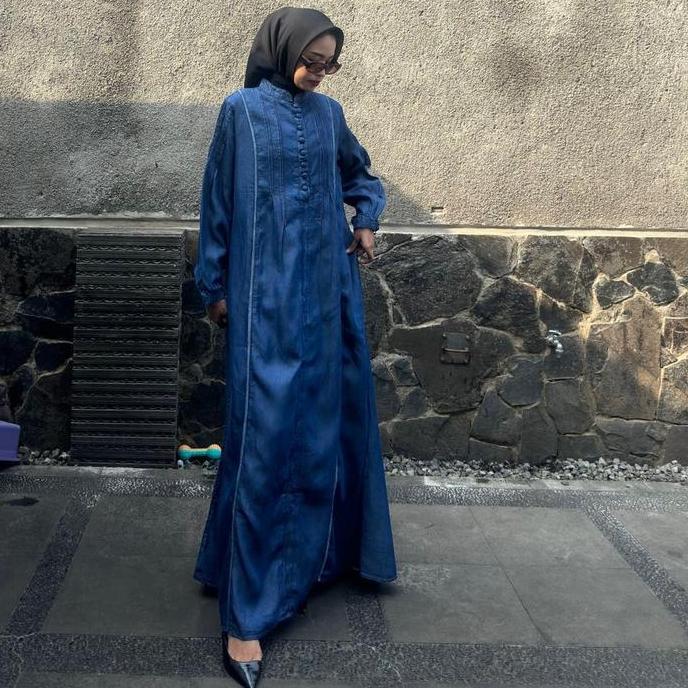 BY DIDEN GO Gamis Jelita Dress Exclusive Denim Collection Panjang