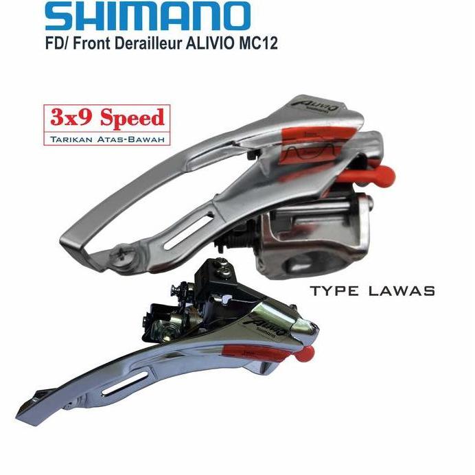 SHIMANO FD ALIVIO MC12 JADUL 3 Speed tarikan Bawah Atas Sepeda Gunung