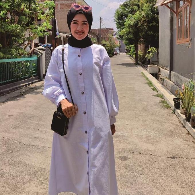 Piya Midi Dress Maxy Linen Katun Terbaru Gamis Polos Best Seller