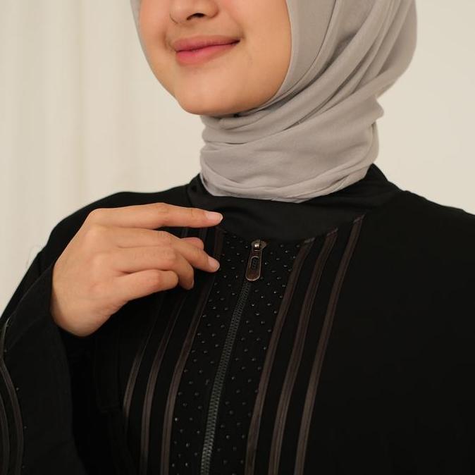 Abaya Aswad 2 Hitam Turkey Gamis Hitam Syari Muslimah  Mewah Muslim Dress Wanita Dewasa Remaja Pesta