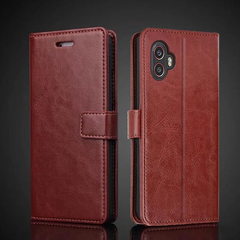 Card Holder Cover Case for Samsung Galaxy XCover6 Pro / XCover 6 Pro Pu Leather Flip Cover Retro Wal