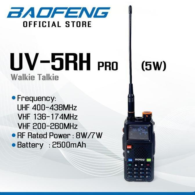 TERBARU - BAOFENG UV-5RH PRO (8W) Walkie Talkie HT - BaofengIndonesia