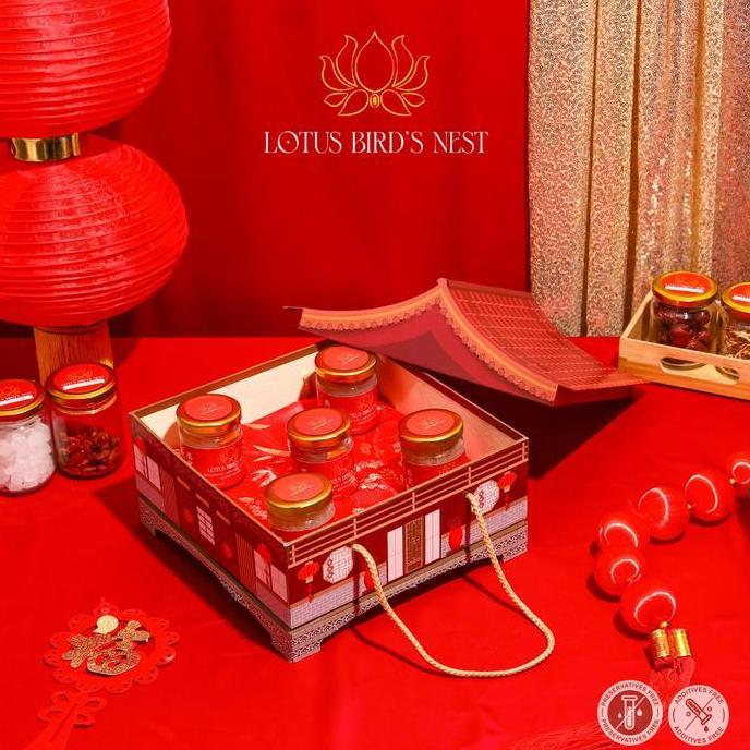 LOTUS BIRD'S NEST HAMPERS / GIFT CNY IMLEK SARANG BURUNG WALET ASLI PREMIUM LS
