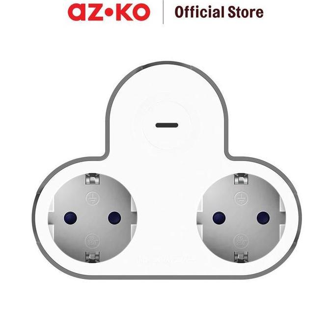 BARIKAFAYAH4 - KRISBOW STOP KONTAK 2 SOKET + SAKLAR ABU-ABU / PUTIH