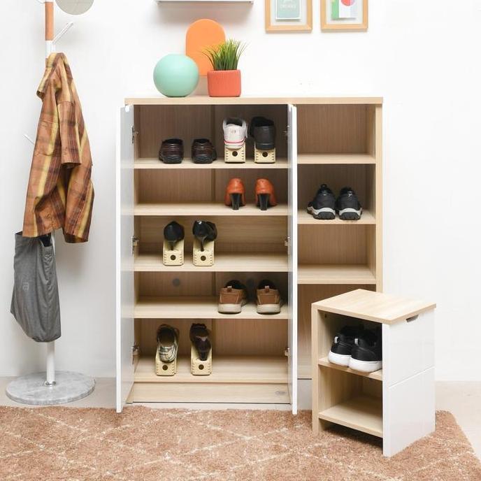 Terlaris Informa Dean Kabinet 2 Pintu - Putih/Cokelat Bufet Minimalis Kabinet Serbaguna Rak Buku Tem