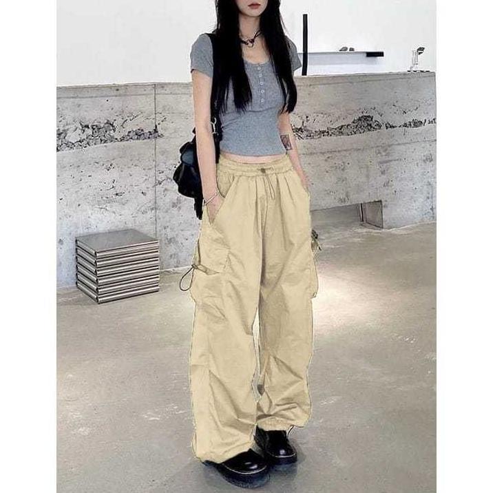 PREMIUM CELANA CARGO PARASUT SERUT WANITA - CELANA CARGO SERUT WANITA - CELANA KARGO HARAJUKU - CELA