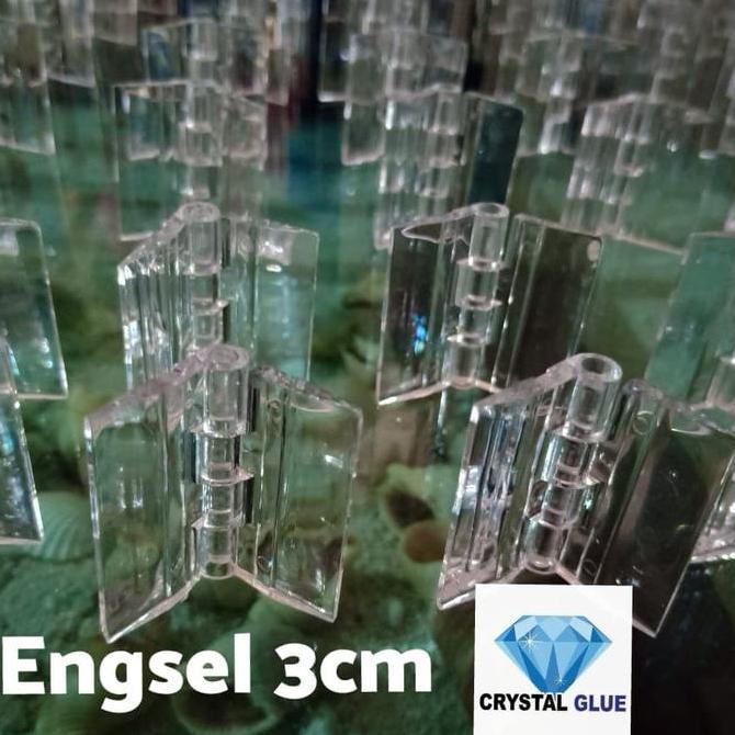 Ironbig- 10 Pcs Engsel Akrilik 3Cm Bening, Engsel Acrylic