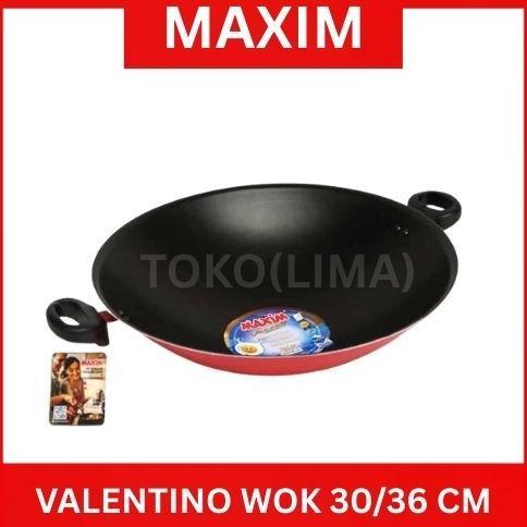 Wajan Penggorengan Maxim Valentino Wok 36cm 30cm Teflon Anti Lengket Teflon Penggorengan Maxim 30 36