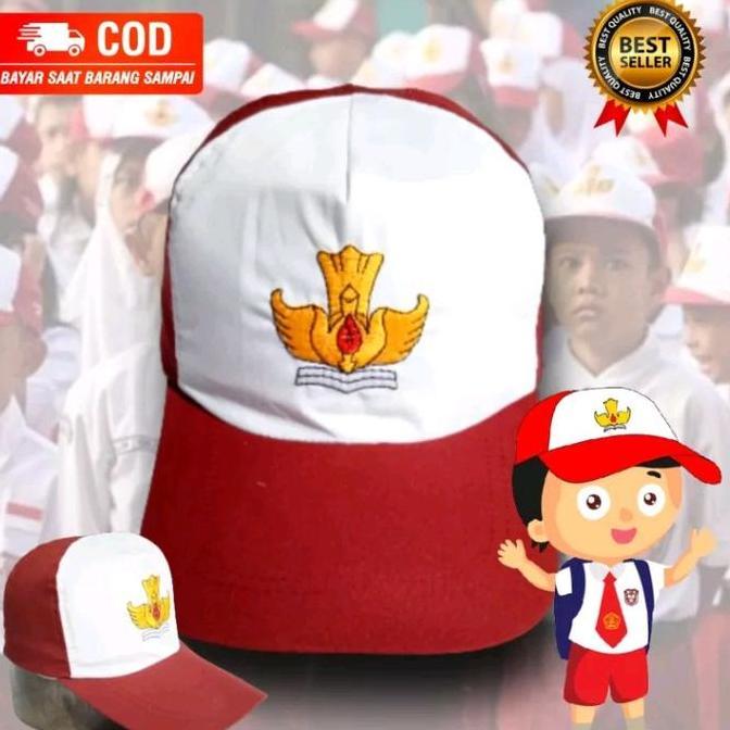 TOPI ANAK SD NEGERI MERAH PUTIH TOPI AKSESORIS SEKOLAH SERAGAM KODIAN FASHION NEW