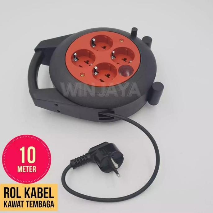 Gercep- Kabel Roll Terminal Colokan Listrik 4 Lubang Type 15 Panjang Kabel 10 Meter