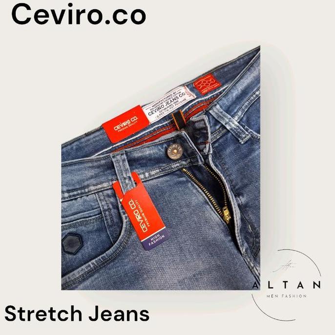 Bergaransi Celana Ceviro.Co Jeans Karet Original