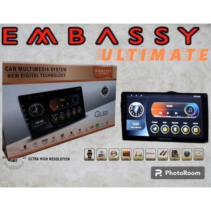 Head Unit Android Embassy 9 Inch Memory 2/32 Carplay Android Auto Best Seller