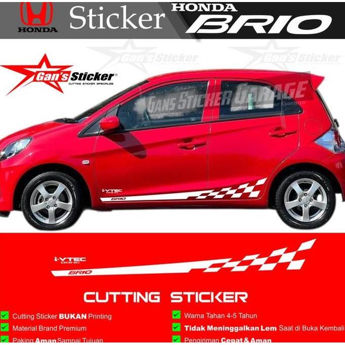 Honda Brio Cutting sticker Car pintu Mobil Sticker Premium